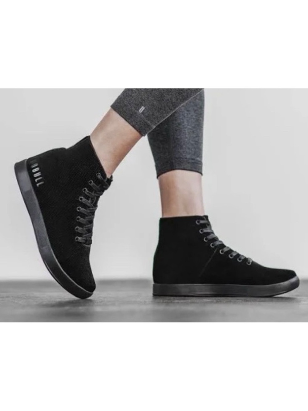 NoBull Triple Black Suede Hightop Sneaker M5.5/W7